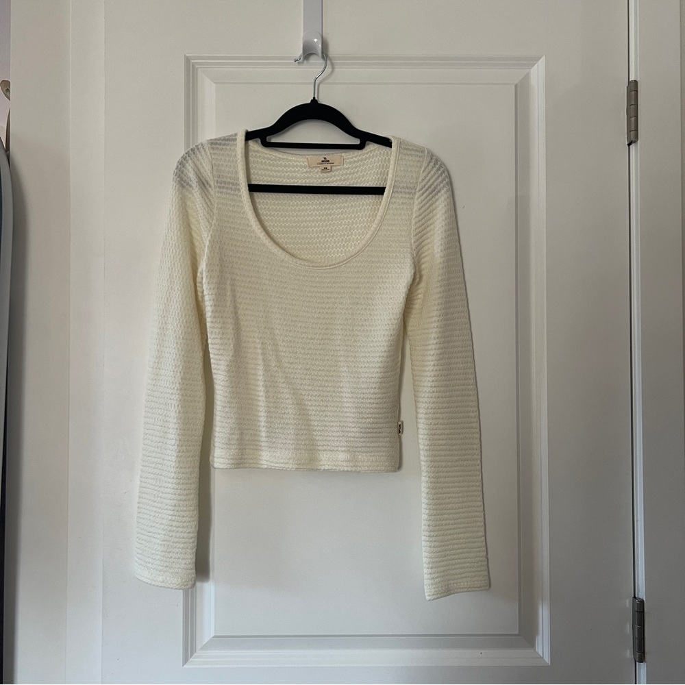 Rip Curl Cream Long-sleeve Knit Scoopneck xs